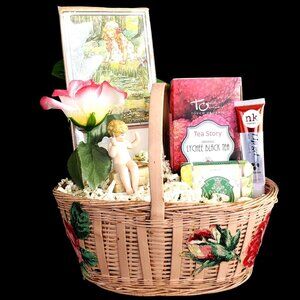 Vintage Collectibles Gift Basket Antique Birthday Shabby Chic Decor For Her